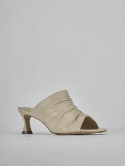 Ciabatte tacco 6cm pelle bianco