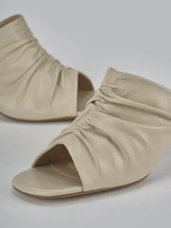 Ciabatte tacco 6cm pelle bianco