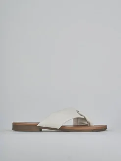 Ciabatte tacco 1cm pelle bianco