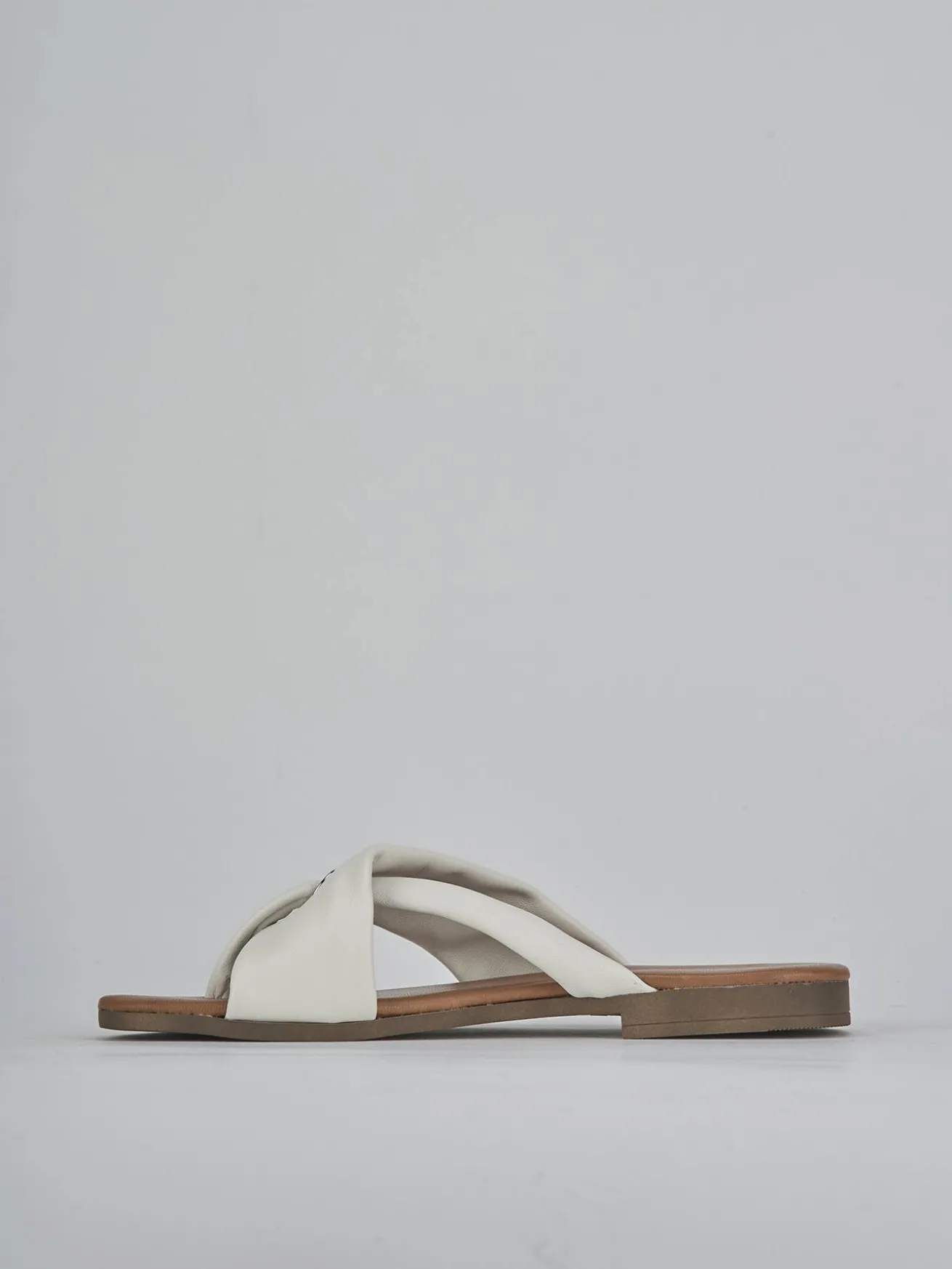 Ciabatte tacco 1cm pelle bianco