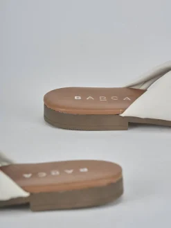 Ciabatte tacco 1cm pelle bianco