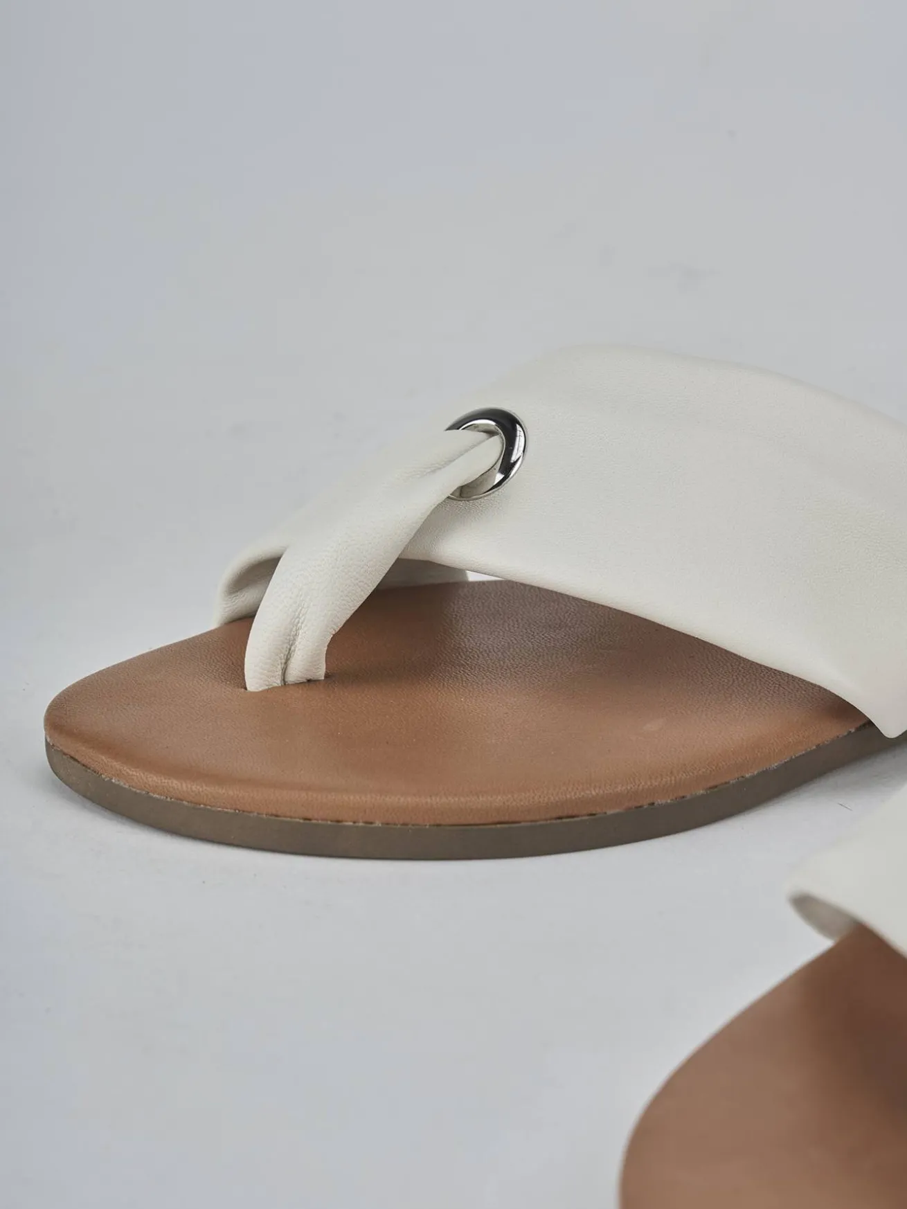 Ciabatte tacco 1cm pelle bianco