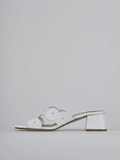 Ciabatte tacco 5cm pelle bianco