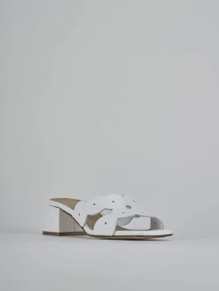 Ciabatte tacco 5cm pelle bianco