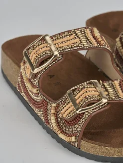 Ciabatte tacco 1cm pelle bronzo