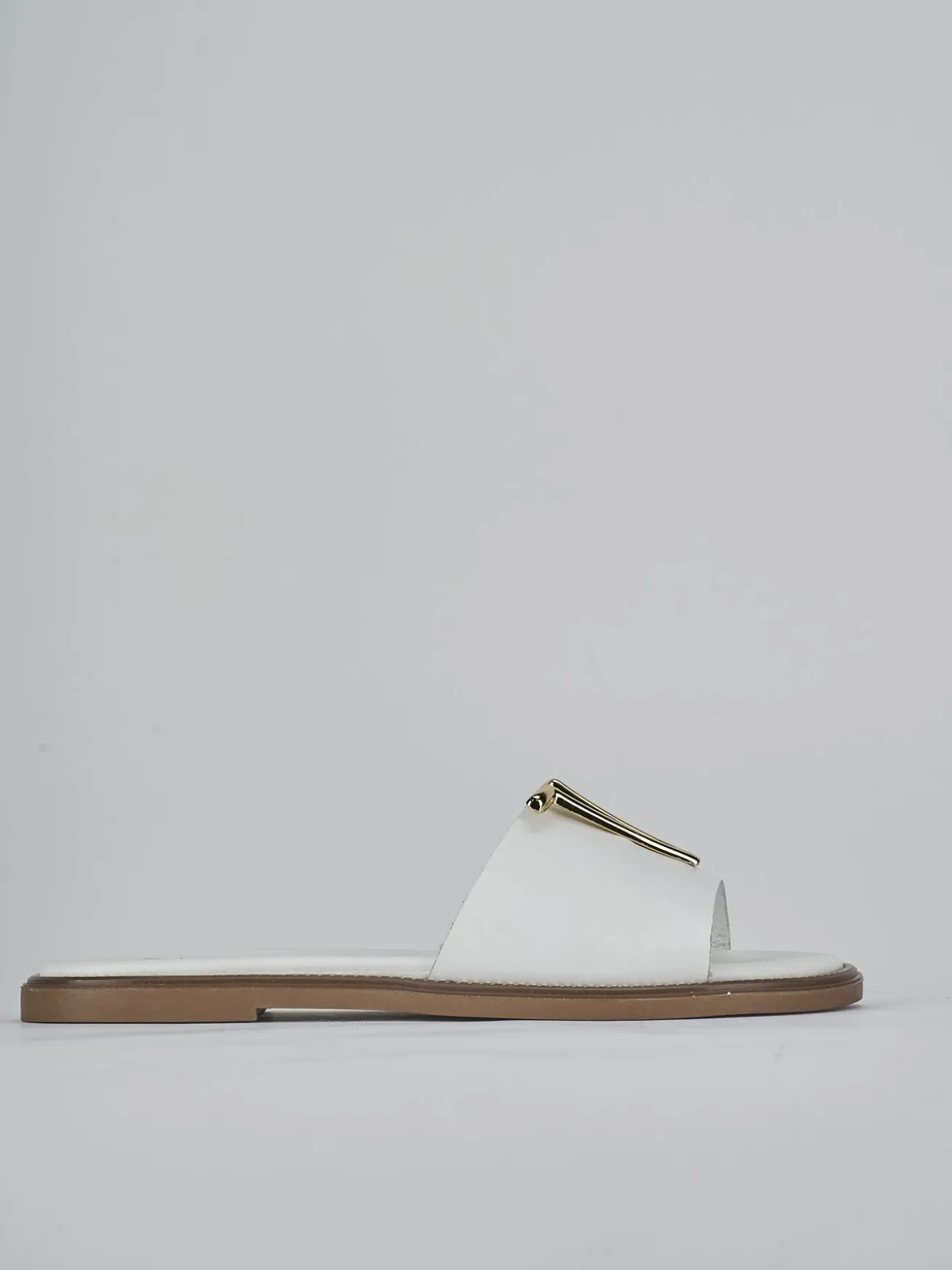 Ciabatte tacco 1cm pelle bianco