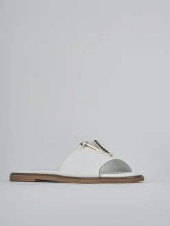 Ciabatte tacco 1cm pelle bianco