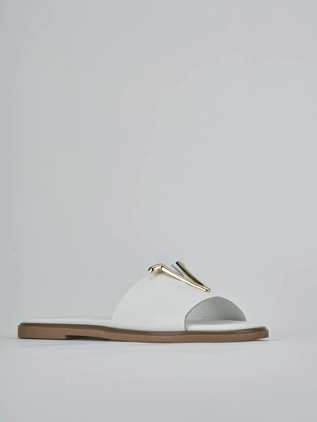 Ciabatte tacco 1cm pelle bianco