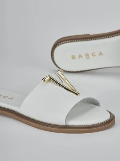 Ciabatte tacco 1cm pelle bianco