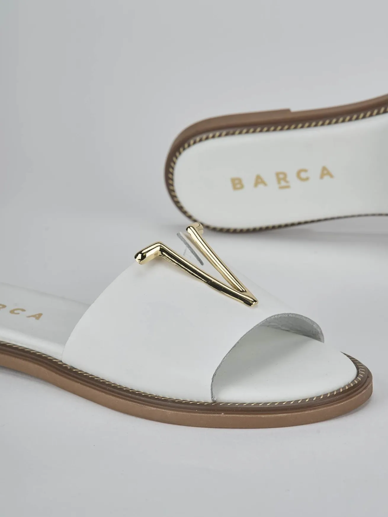 Ciabatte tacco 1cm pelle bianco