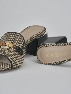 Ciabatte tacco 4cm pelle beige