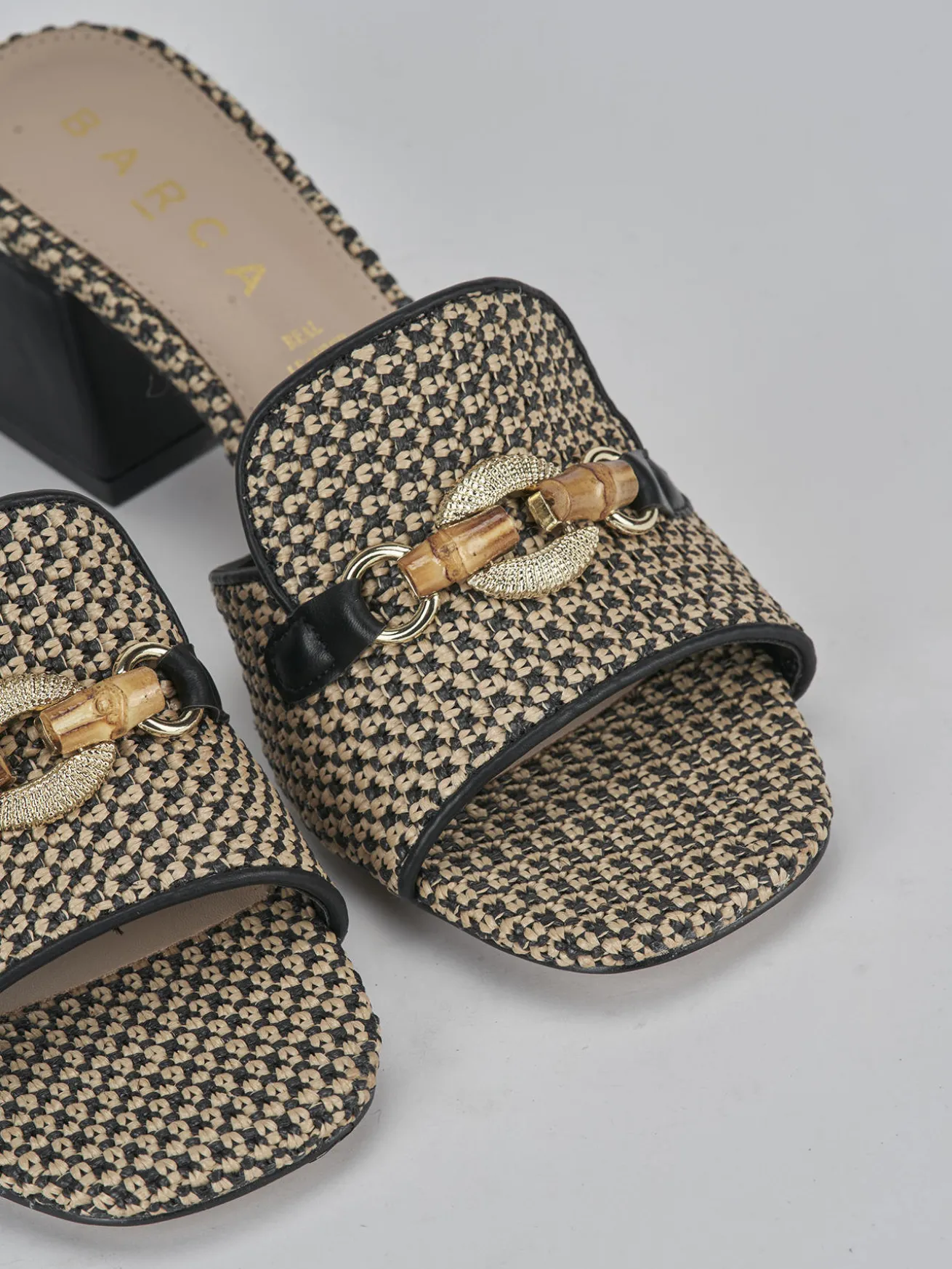 Ciabatte tacco 4cm pelle beige