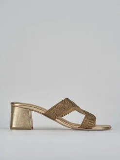 Ciabatte tacco 5cm pelle bronzo