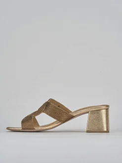 Ciabatte tacco 5cm pelle bronzo