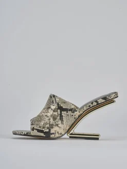 Ciabatte tacco 9cm pelle beige