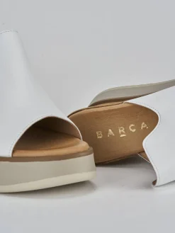 Ciabatte tacco 9cm pelle bianco