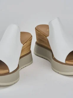 Ciabatte tacco 9cm pelle bianco