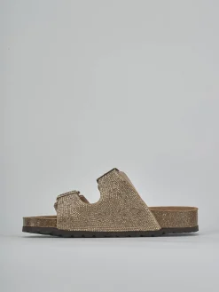 Ciabatte tacco 1cm pelle bronzo