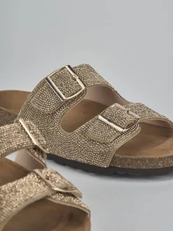 Ciabatte tacco 1cm pelle bronzo