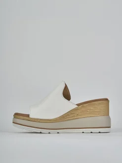 Ciabatte tacco 9cm pelle bianco