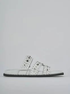 Ciabatte tacco 1cm pelle bianco