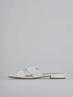 Ciabatte tacco 1cm pelle bianco