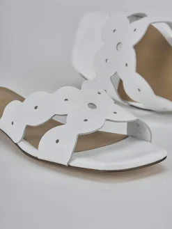 Ciabatte tacco 1cm pelle bianco