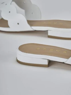 Ciabatte tacco 1cm pelle bianco