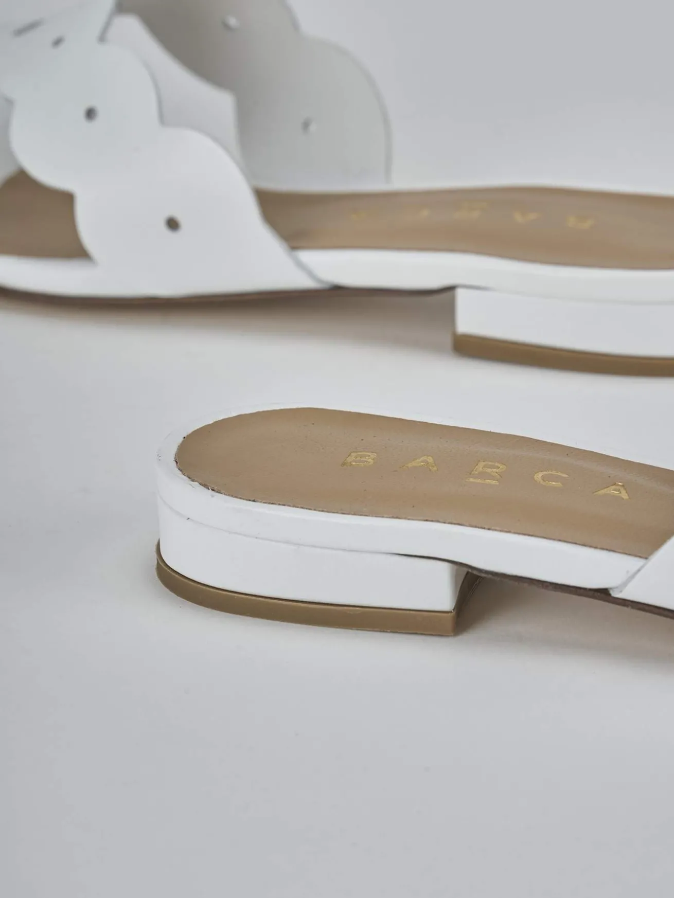 Ciabatte tacco 1cm pelle bianco