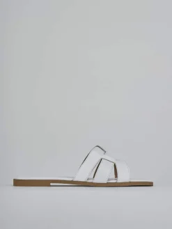 Ciabatte tacco 1cm pelle bianco