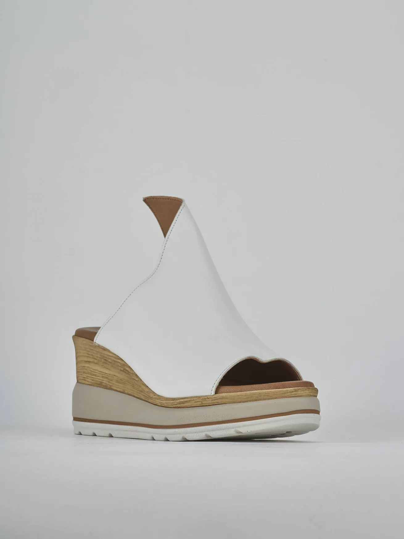 Ciabatte tacco 10cm pelle bianco