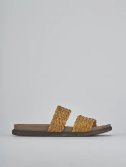 Ciabatte tacco 1cm pelle giallo