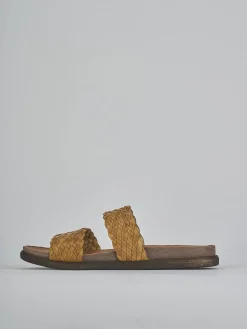 Ciabatte tacco 1cm pelle giallo