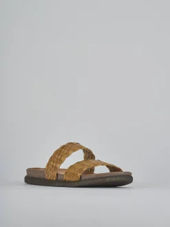 Ciabatte tacco 1cm pelle giallo