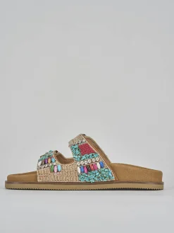 Ciabatte tacco 1cm pelle marrone