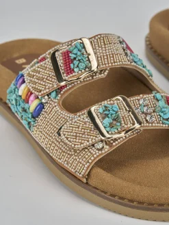 Ciabatte tacco 1cm pelle marrone