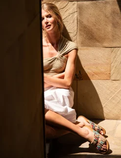 Ciabatte tacco 1cm pelle marrone