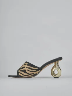 Ciabatte tacco 8cm pelle multicolor