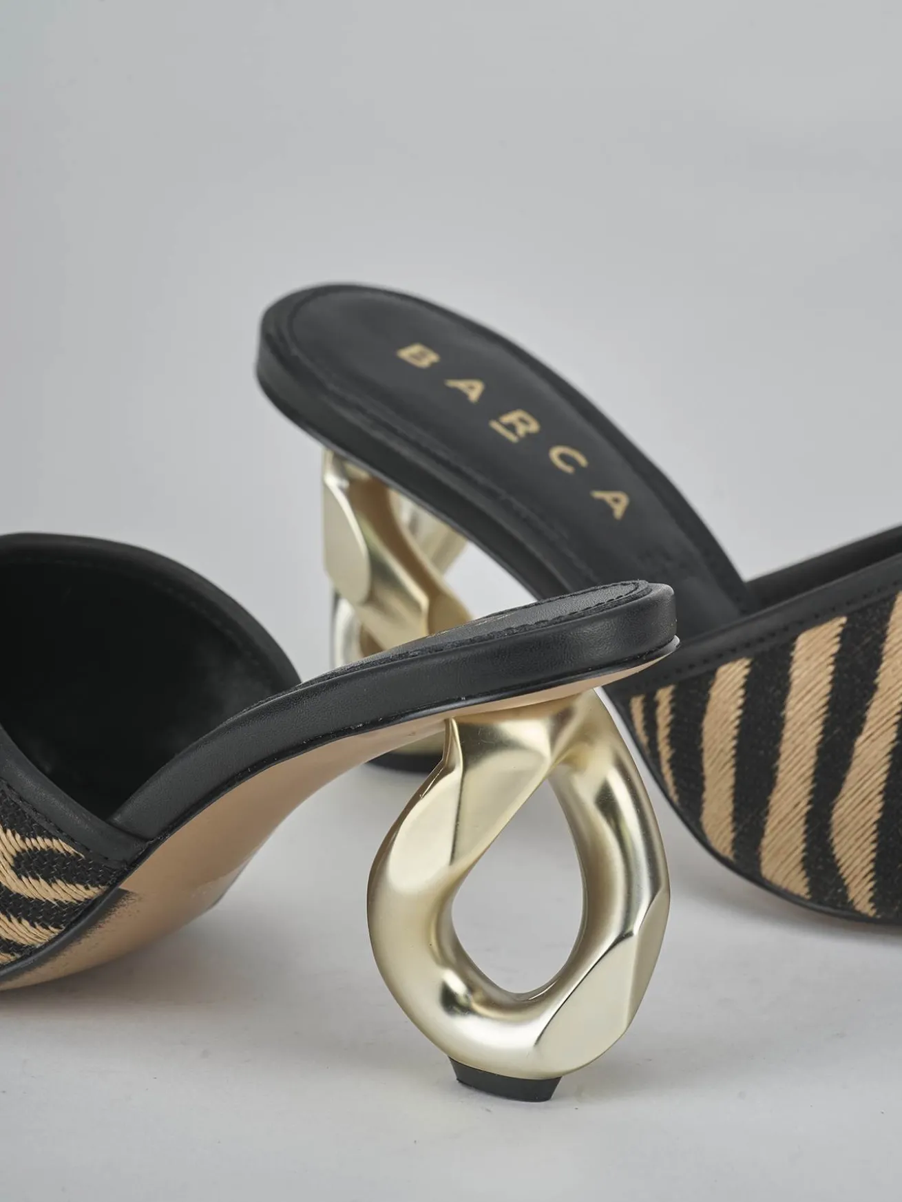 Ciabatte tacco 8cm pelle multicolor