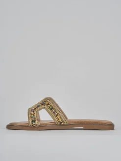 Ciabatte tacco 1cm pelle marrone