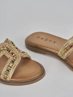 Ciabatte tacco 1cm pelle marrone