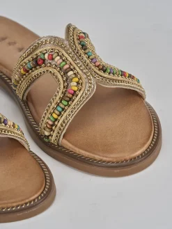 Ciabatte tacco 1cm pelle marrone