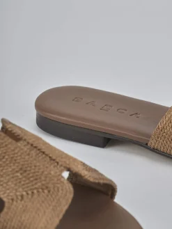 Ciabatte tacco 1cm pelle marrone