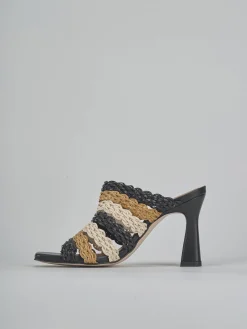 Ciabatte tacco 9cm pelle multicolor