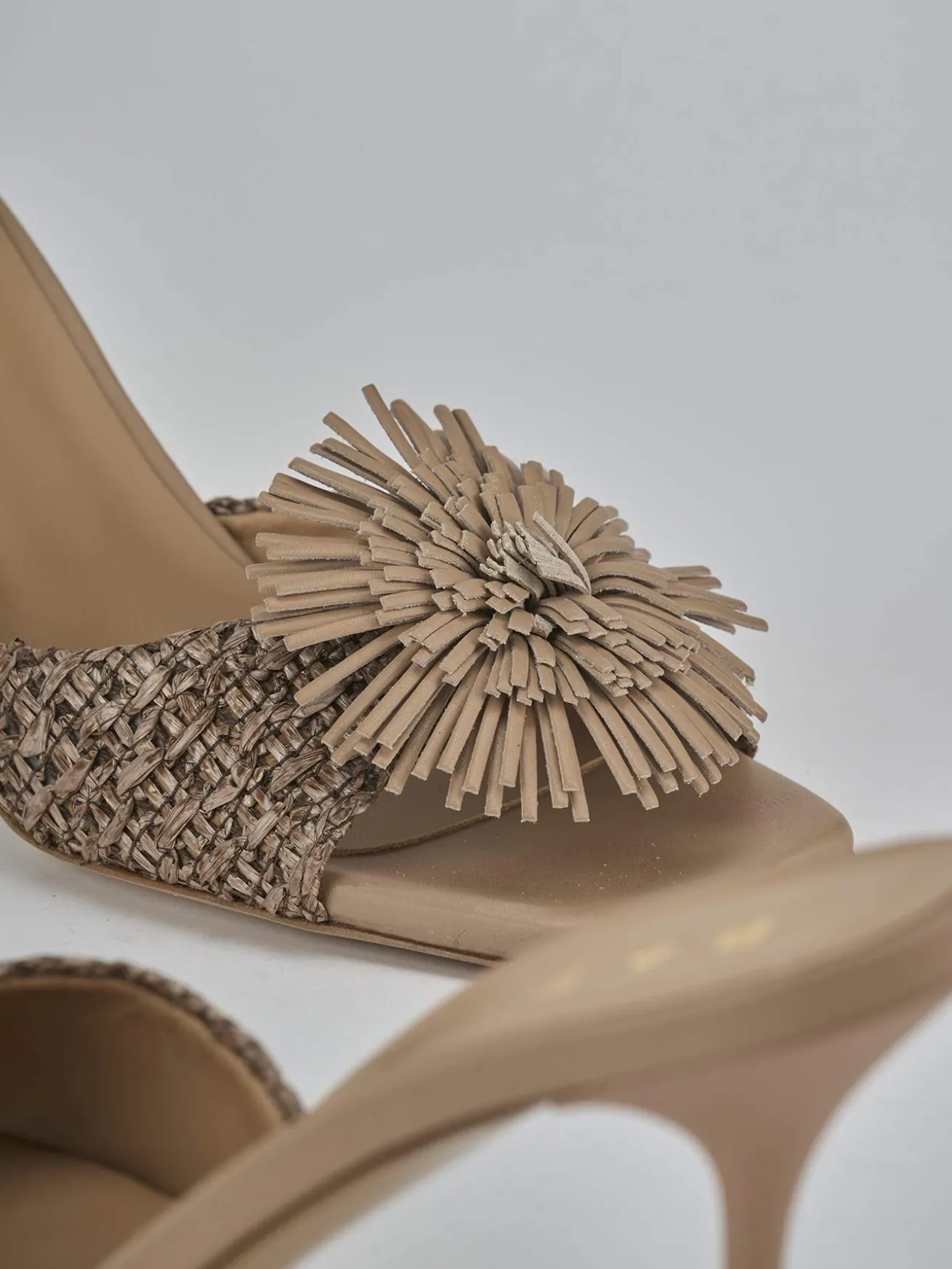 Ciabatte tacco 8cm pelle marrone