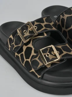 Ciabatte tacco 1cm pelle multicolor