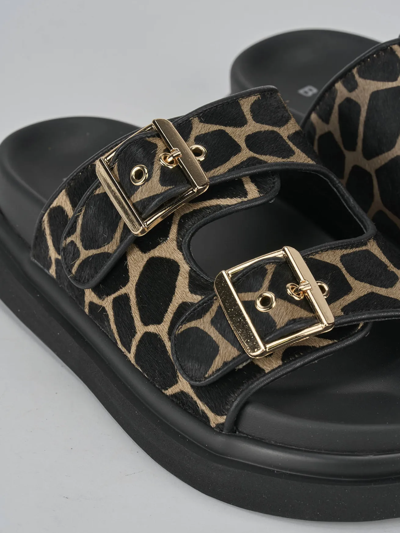 Ciabatte tacco 1cm pelle multicolor