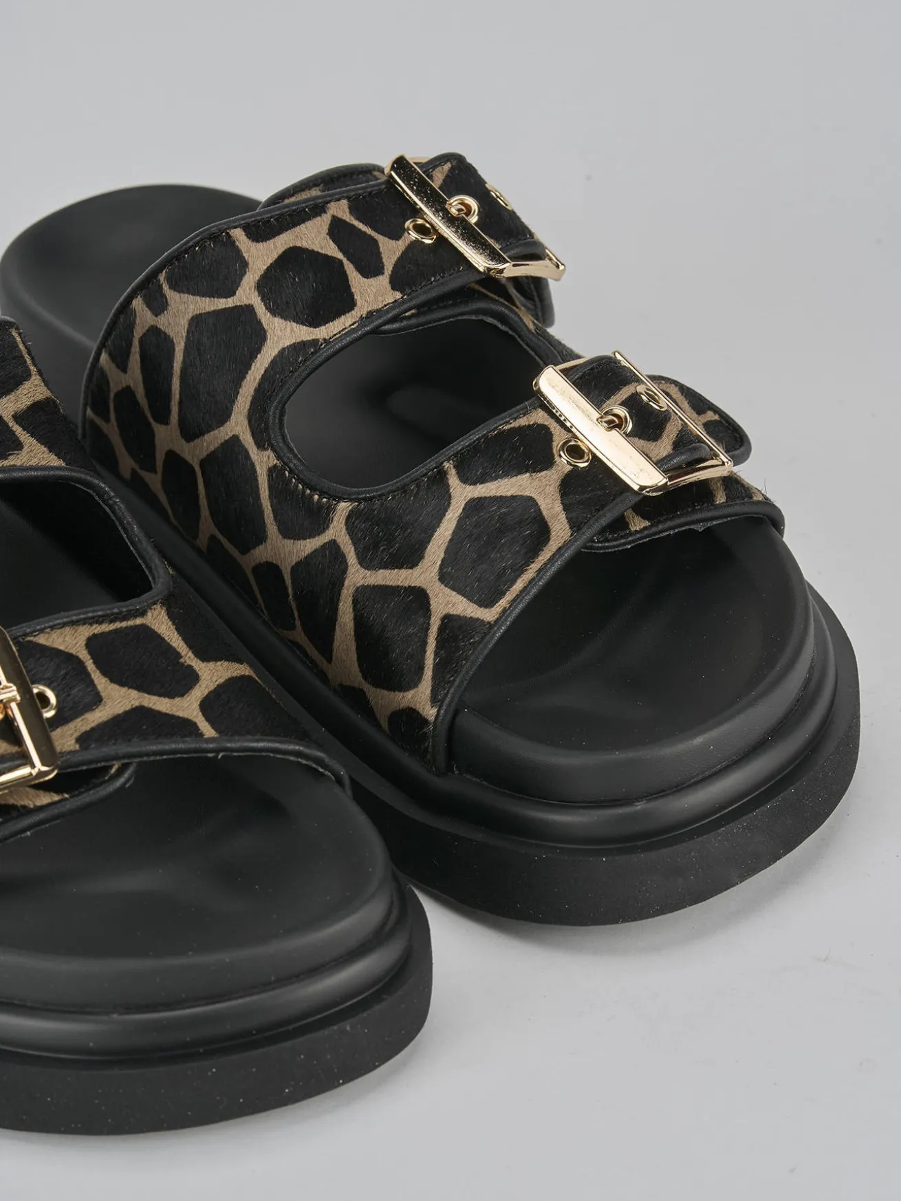 Ciabatte tacco 1cm pelle multicolor