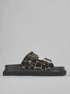 Ciabatte tacco 1cm pelle multicolor