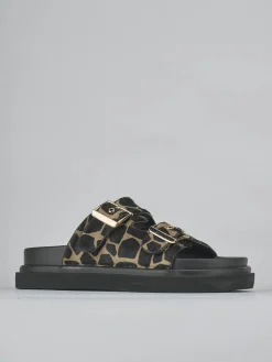 Ciabatte tacco 1cm pelle multicolor